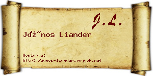 János Liander névjegykártya